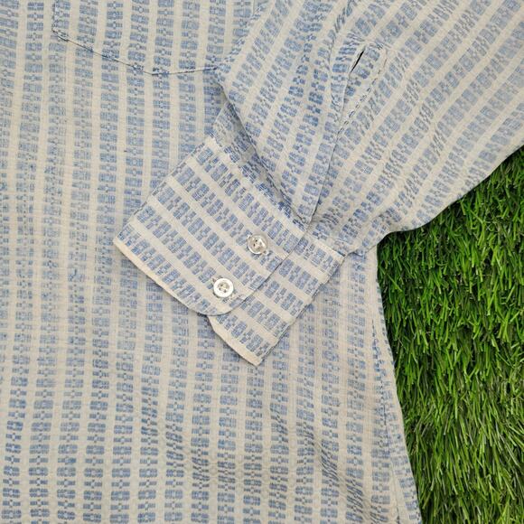 Vintage 70s Disco MOD Shirt Medium 22x30 Long-Tails USA - Picture 9 of 10